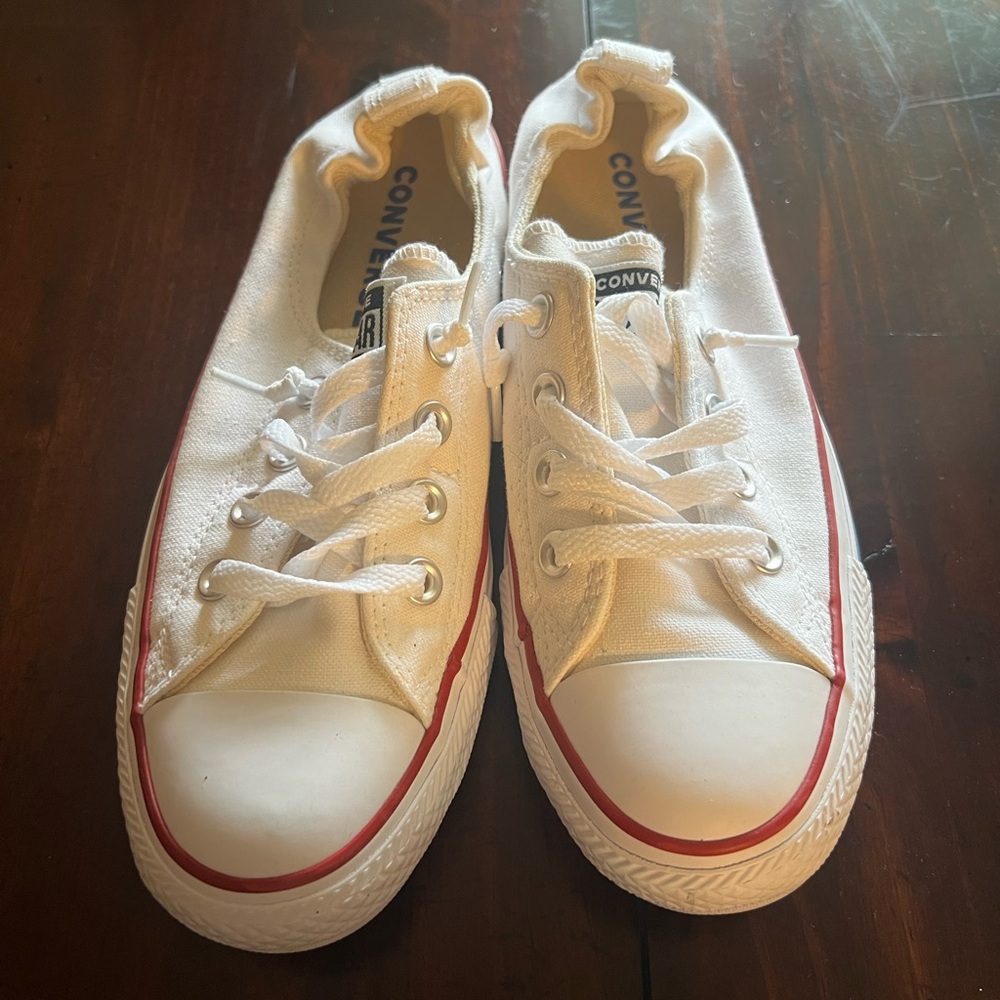 White Converse size 8.5, all star shoreline